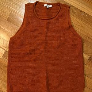 Madewell Sleeveless Knit Sweater in Rust, M